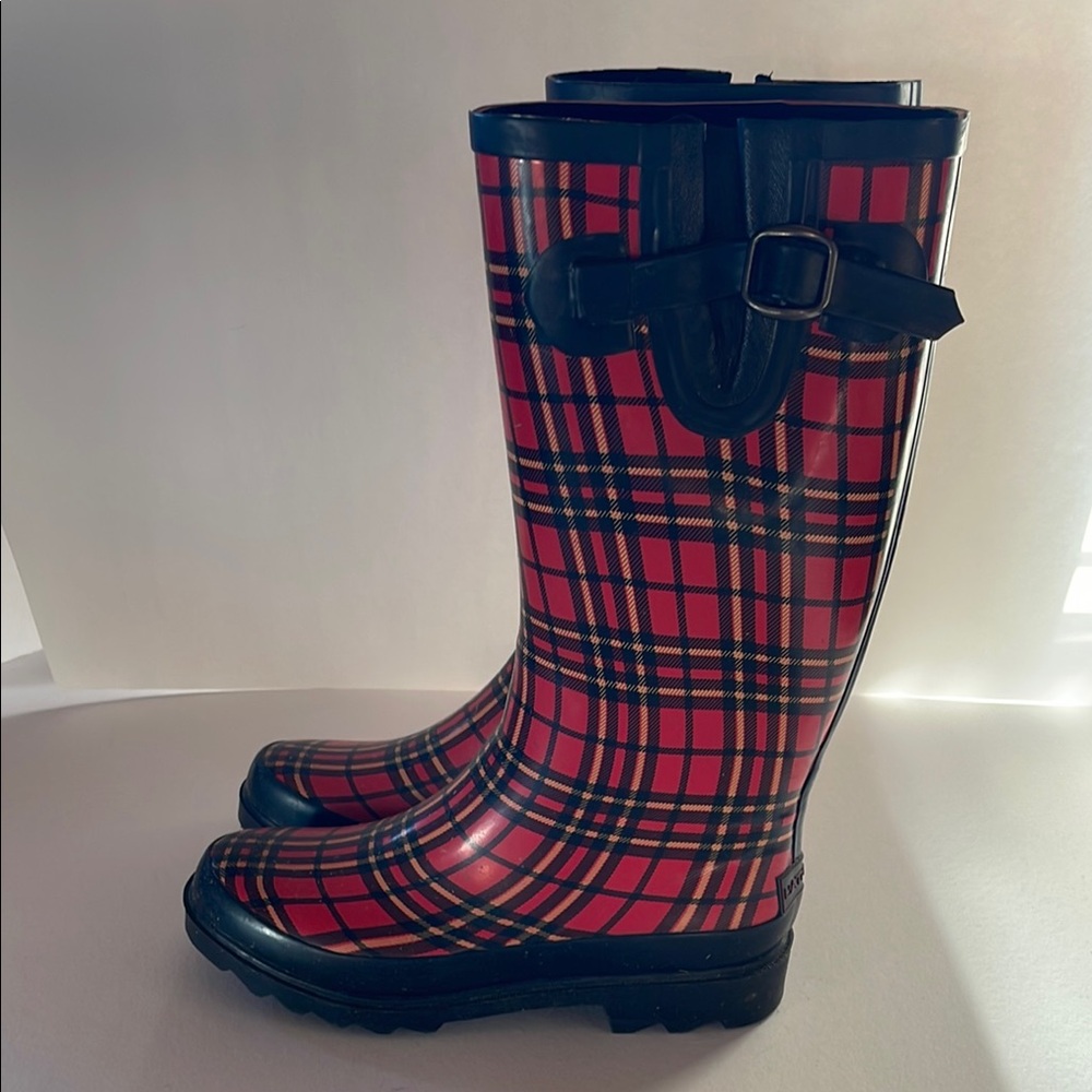 Steel Shank Plaid Women's Rain Boots